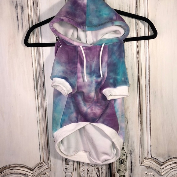 Spark Paws Tied Dyed Softest Velour Doggie Hoodie Size XL